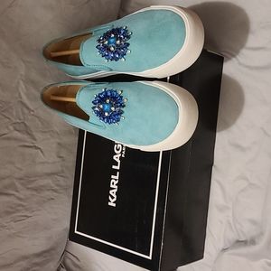 Karl Lagerfeld Paris Jeweled Slip On Sneakers